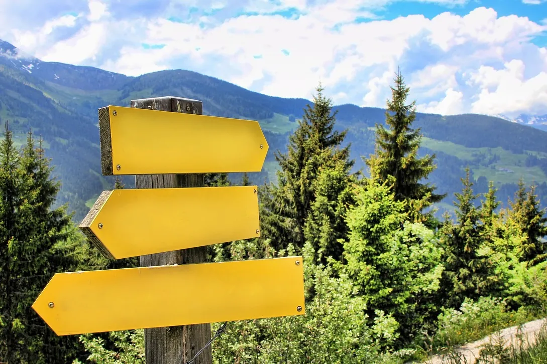 Signpost, mountains, alps
