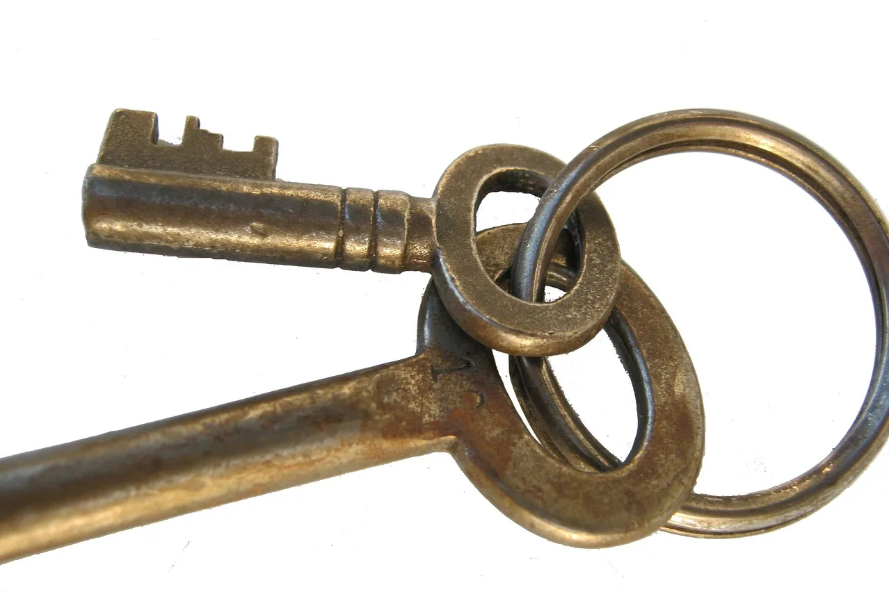 Key, isolated, metal