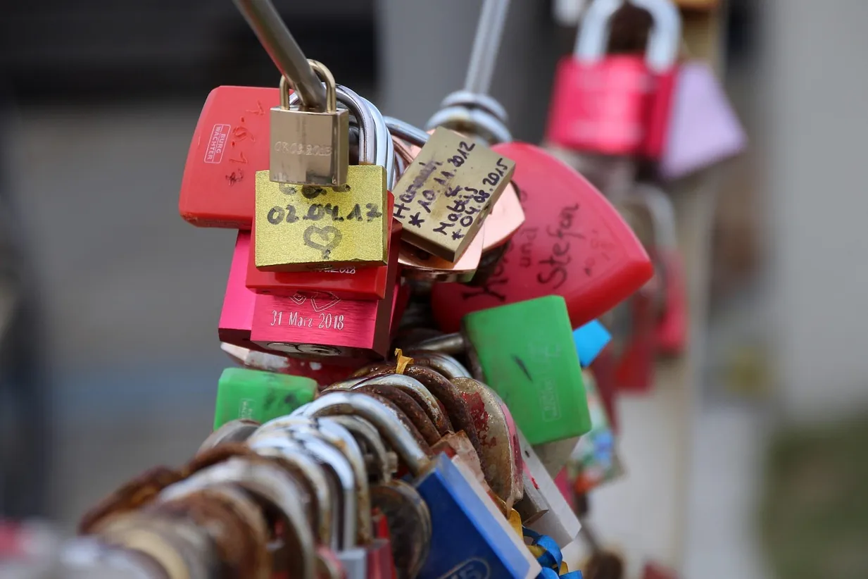 Castle, padlock, love