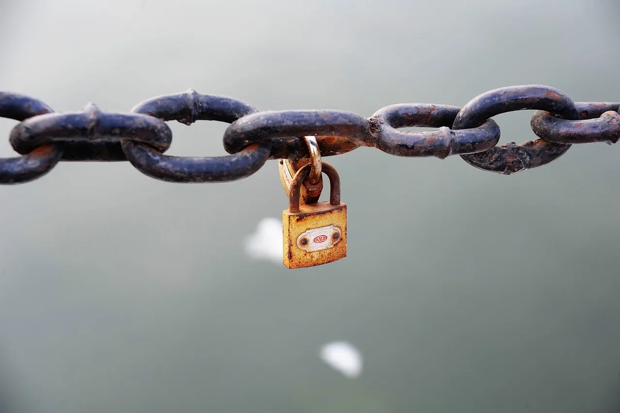 Heart lock, lock, chain