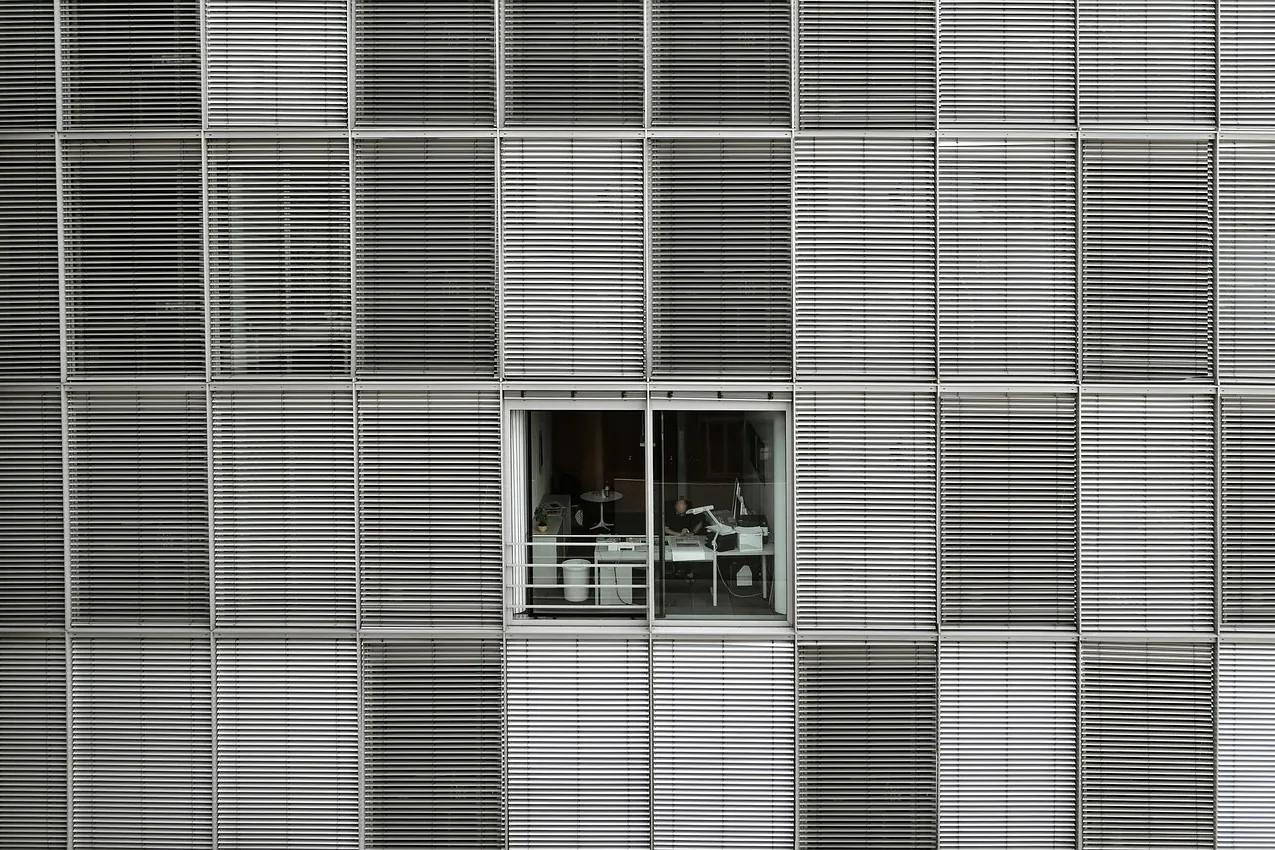 Office, building, window