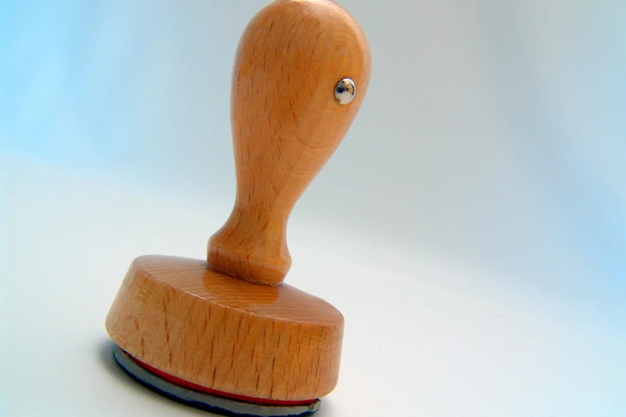Rubber stamp, wooden stamp, wood