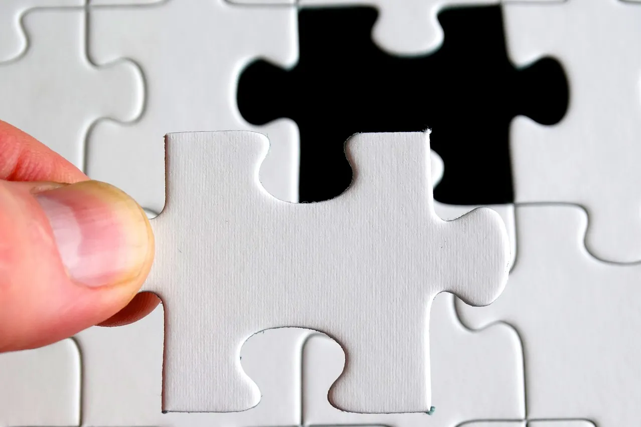 Puzzle, last particle, piece